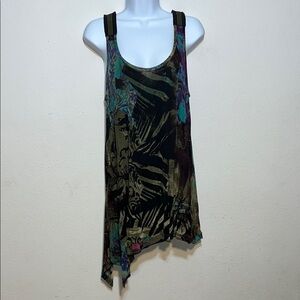 CHACOK Chic Black and Green Tank Top
